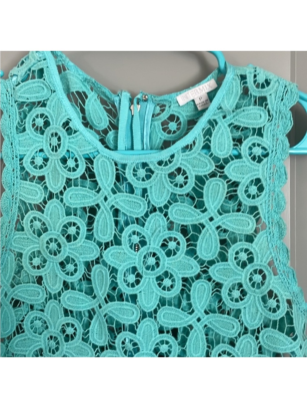 INTERMIX Turquoise Floral Lace Camisole